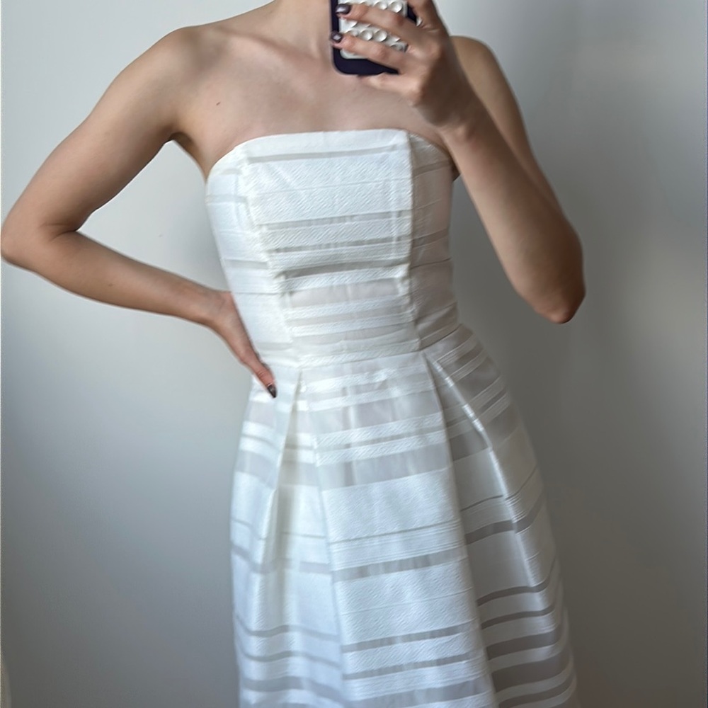 H&M white corset midi dress size US 4, EU 34